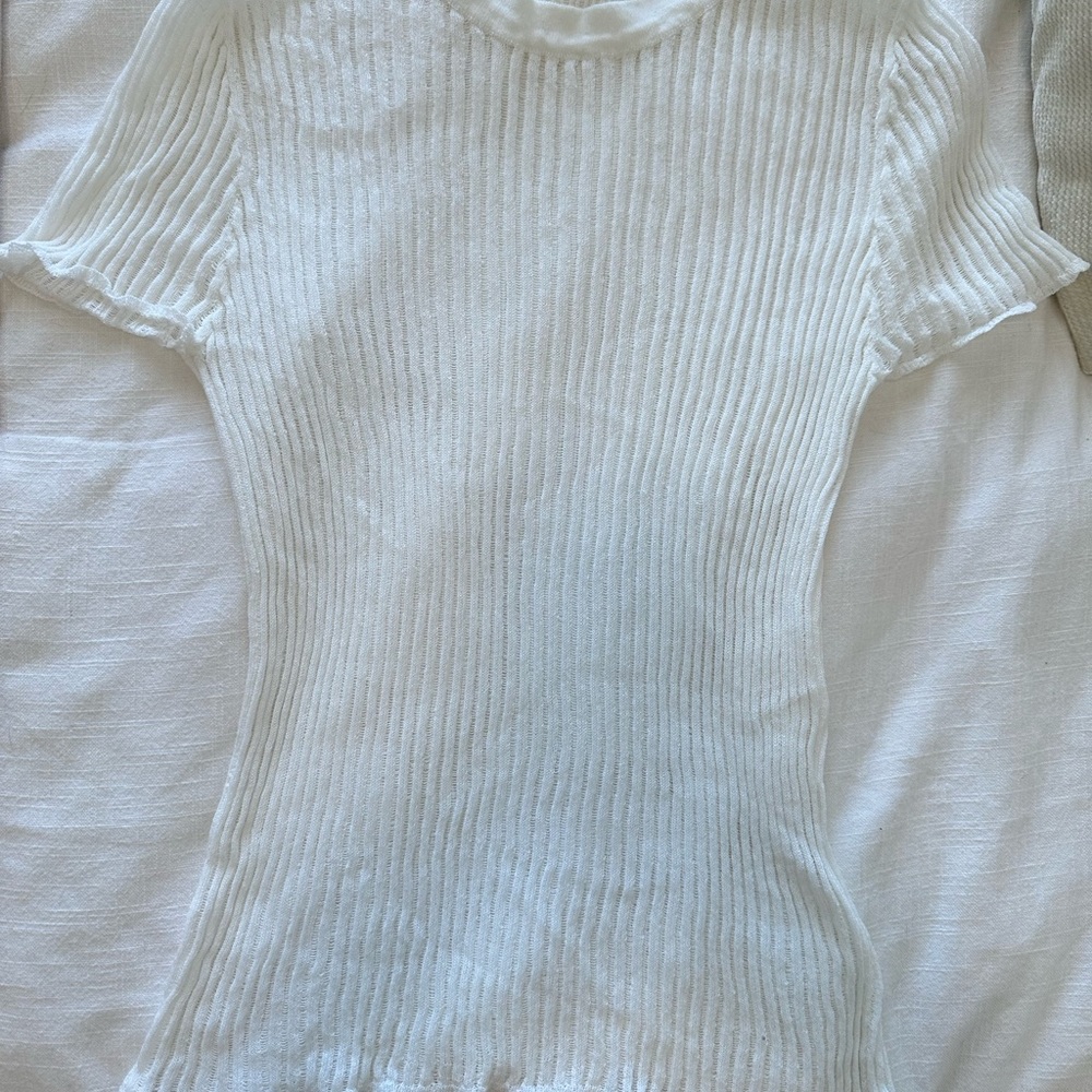 Zara Sheer Ribbed Top - Picture 3 of 3